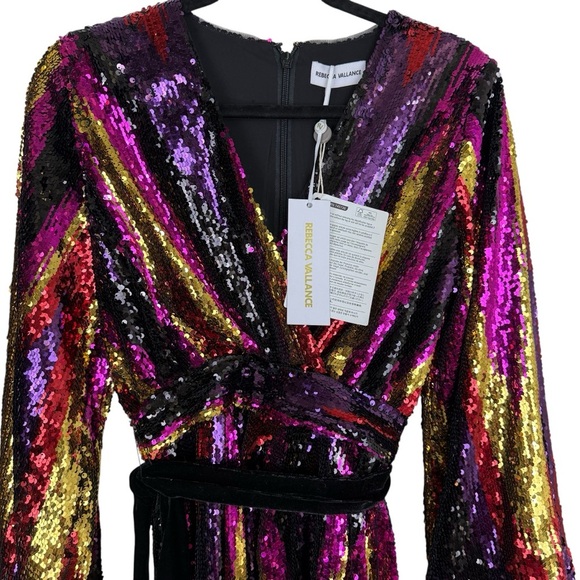 Rebecca Vallance Kaia Sequin Dress SZ 2 (U.S) Multicolor NWT - Picture 4 of 14